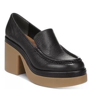 Zodiac Dorit Black Leather Platform Heeled Loafers Chunky Retro 90s Shoes 10M